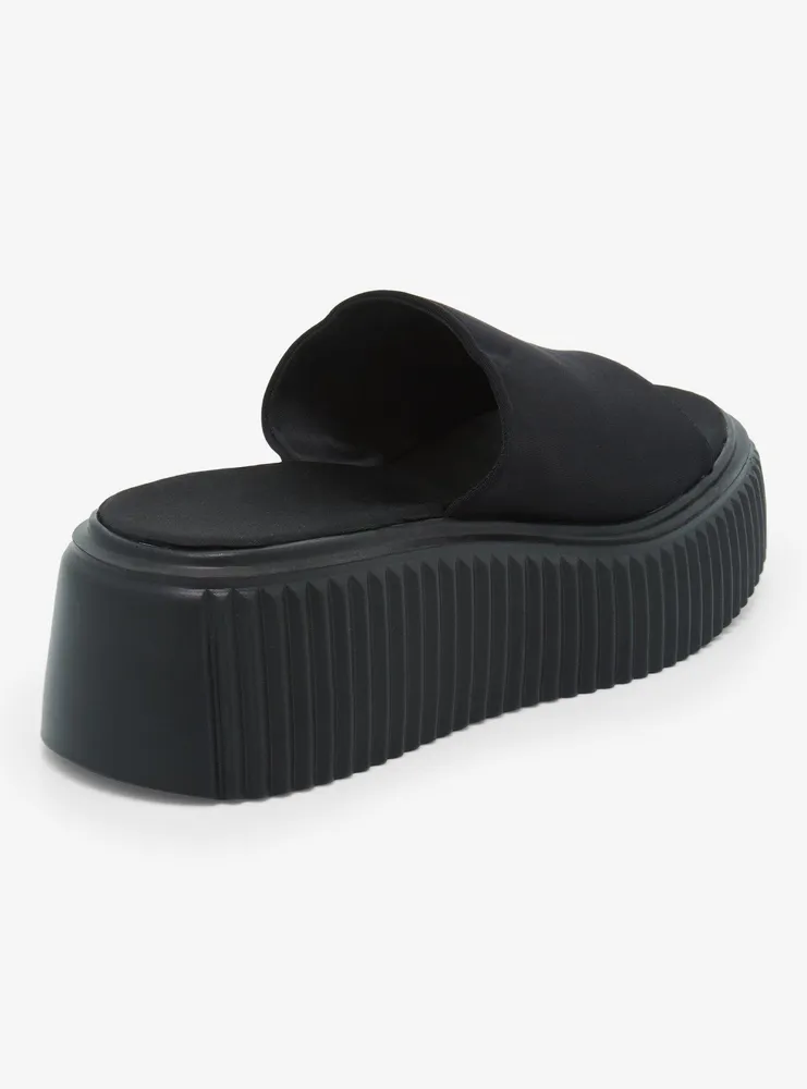 Black Slip-On Platform Sandal