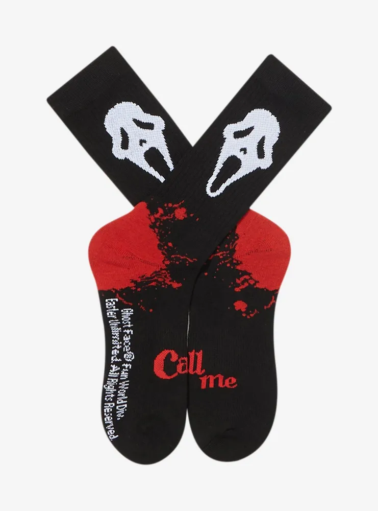 Scream Ghost Face Bloody Heel Crew Socks