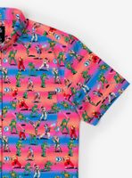 RSVLTS Teenage Mutant Ninja Turtles vs. Street Fighter Battle of the Bits Button-Up Shirt