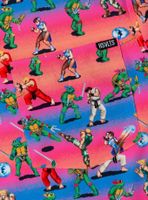 RSVLTS Teenage Mutant Ninja Turtles vs. Street Fighter Battle of the Bits Button-Up Shirt