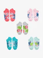 Disney Lilo & Stitch Tropical Flower No-Show Socks 5 Pair