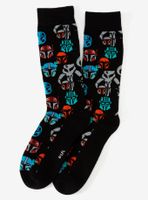 Star Wars The Mandalorian Guild Helmet Black Crew Socks