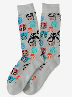 Star Wars The Mandalorian Guild Helmet Gray Crew Socks