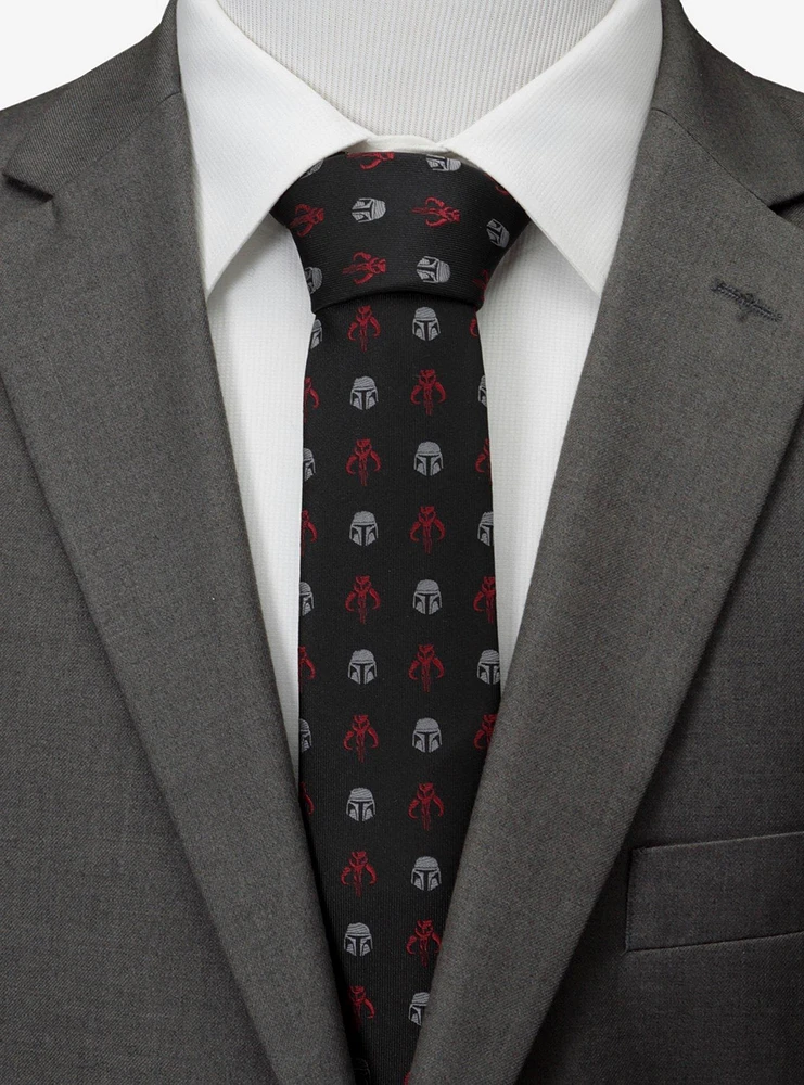 Star Wars The Mandalorian Mando Black Red Men's Tie