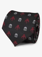 Star Wars The Mandalorian Mando Black Red Men's Tie