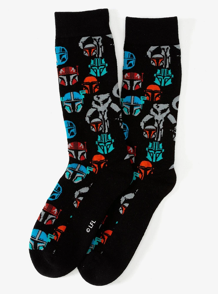 Star Wars The Mandalorian Guild Helmets Black Crew Socks