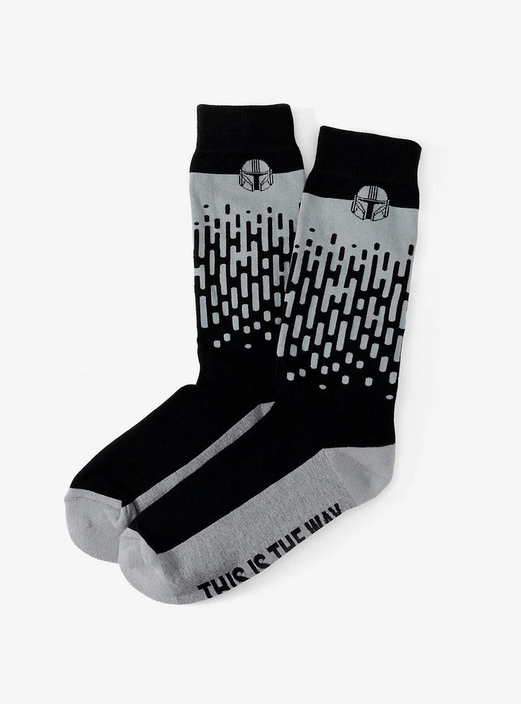 Star Wars The Mandalorian Hidden Message Grey Crew Socks