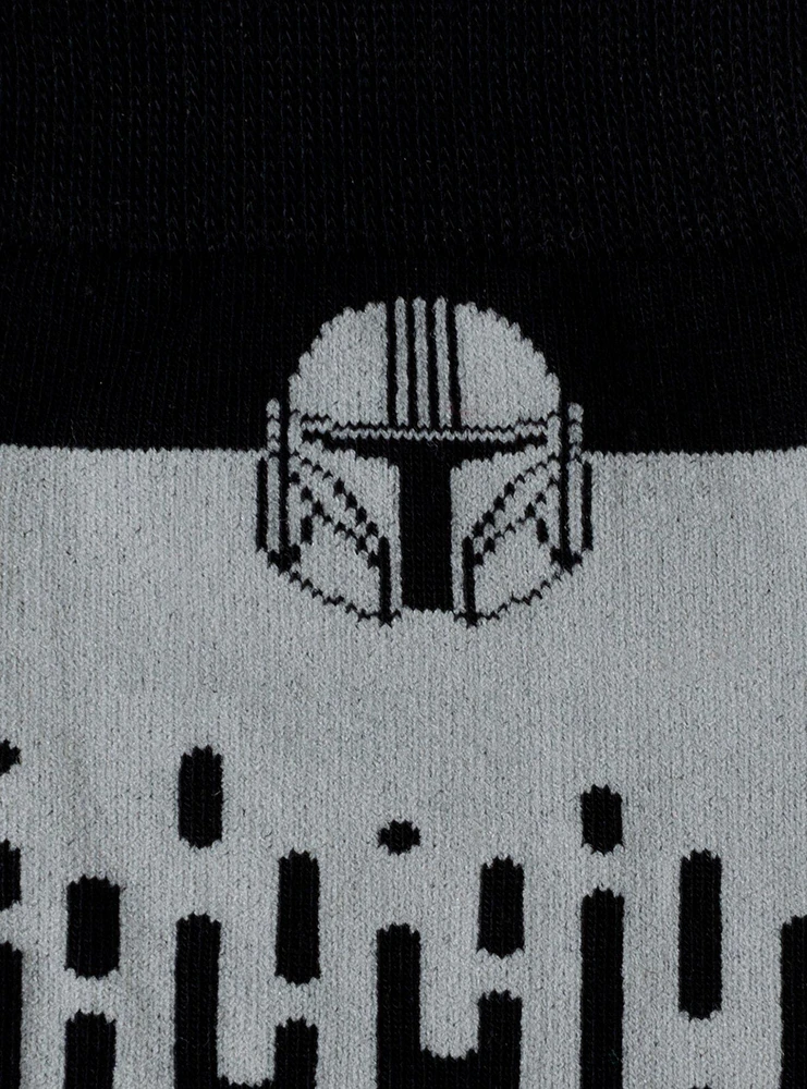 Star Wars The Mandalorian Hidden Message Grey Crew Socks