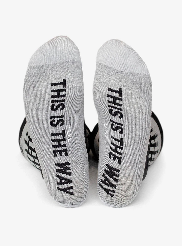 Star Wars The Mandalorian Hidden Message Grey Crew Socks