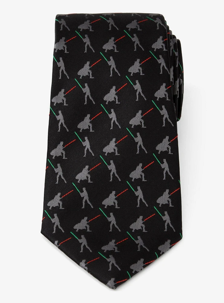 Star Wars Vader vs. Luke Battle Lightsaber Black Men's Tie