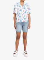 Disney Lilo & Stitch Tropical Pastel Girls Woven Button-Up