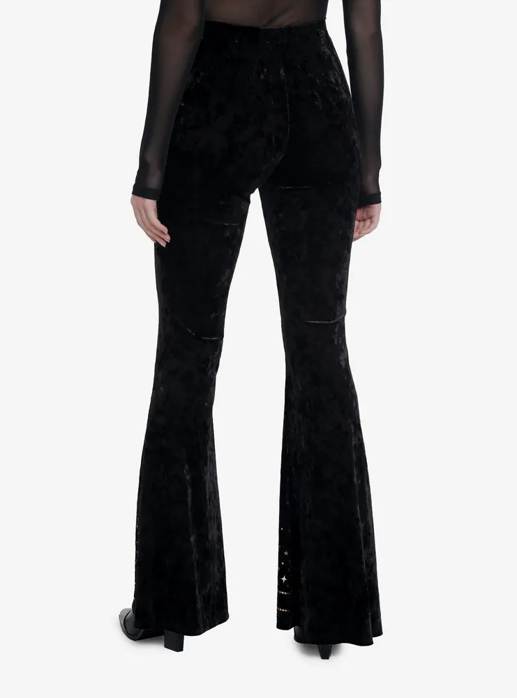 Hot Topic Black Velvet Sun & Moon Flare Leggings