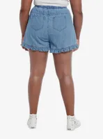 Disney Peter Pan Tinker Bell Denim Ruffle Shorts Plus