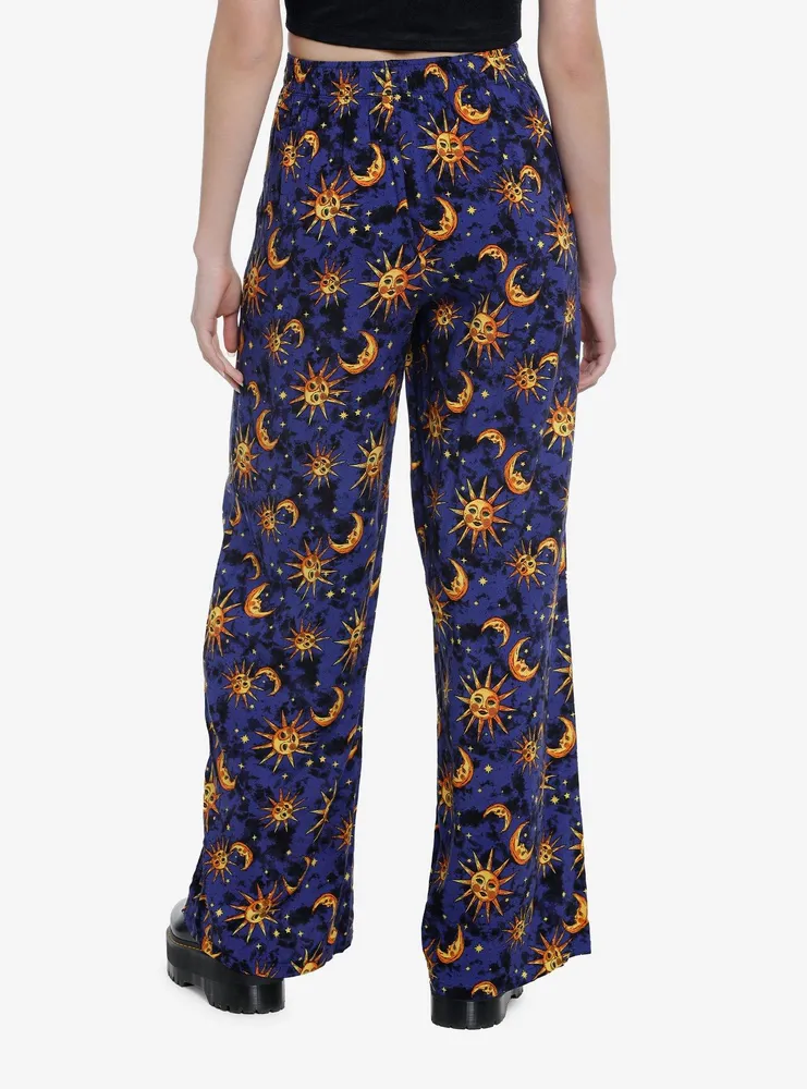 Celestial Sun & Moon Wide Leg Pants