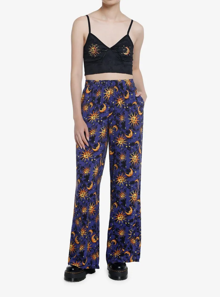 Celestial Sun & Moon Wide Leg Pants