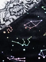 Cosmic Aura Rainbow Constellations Velvet Skater Dress