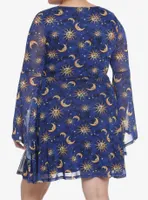 Cosmic Aura Celestial Bell Sleeve Dress Plus