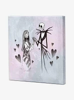 Disney The Nightmare Before Christmas Jack & Sally Hearts Canvas Wall Decor