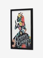 Disney Alice in Wonderland Curiouser and Curiouser Floral Framed Wood Wall Decor