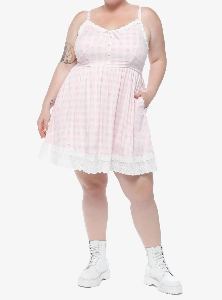 Sweet Society Pink Gingham Heart Dress Plus