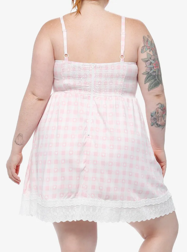 Sweet Society Pink Gingham Heart Dress Plus