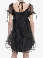 Thorn & Fable® Black Organza Tiered Dress