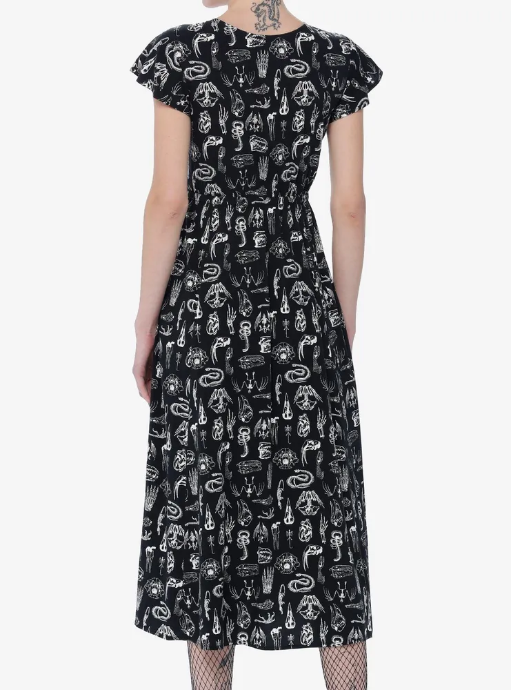 Social Collision Animal Anatomy Tie-Front Midi Dress