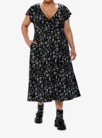 Social Collision Animal Anatomy Tie-Front Midi Dress