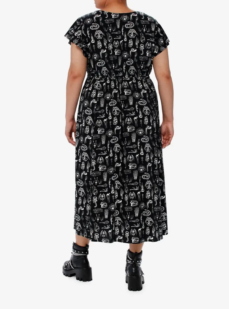 Social Collision Animal Anatomy Tie-Front Midi Dress