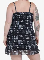 Social Collision Zombie Mona Lisa Mesh Mini Dress Plus Size