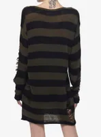 Social Collision & Black Distressed Sweater Dress