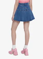 Sweet Society Pleated Denim Mini Skirt