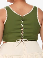 Thorn & Fable Green Girls Crop Corset Plus