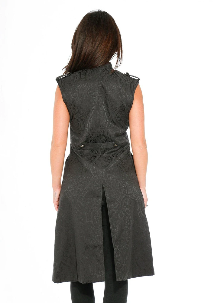 Black Brocade Vest