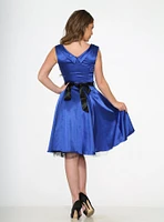 Blue Satin Swing Dress