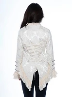 Off-white Brocade Tailed Jacket