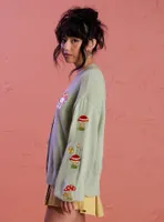 Hello Kitty Mushroom Embroidered Girls Skimmer Cardigan