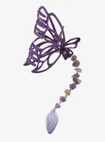 Purple Butterfly Stone Charm Claw Hair Clip