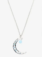 Blue Gem Moon Necklace Set