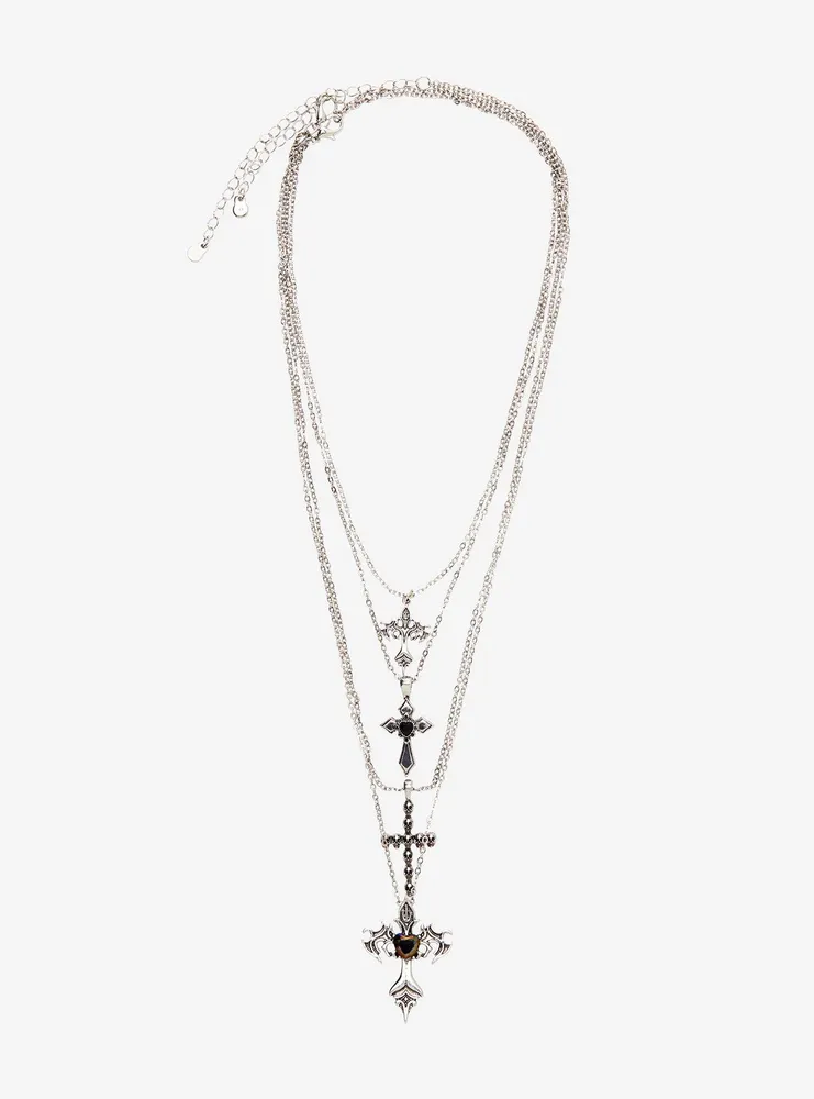 Layered Cross Charm Necklace - Trader Rick's for the artful woman