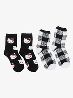 Hello Kitty Gingham Fuzzy Socks 2 Pair