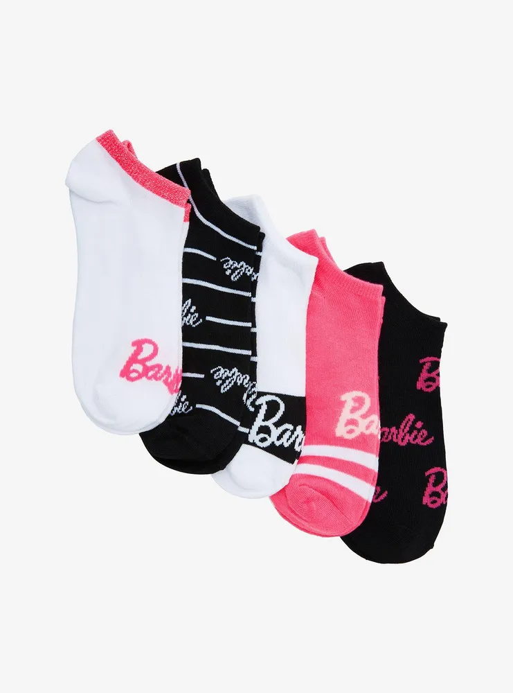 Hot Topic Barbie Logo No-Show Socks 5 Pair