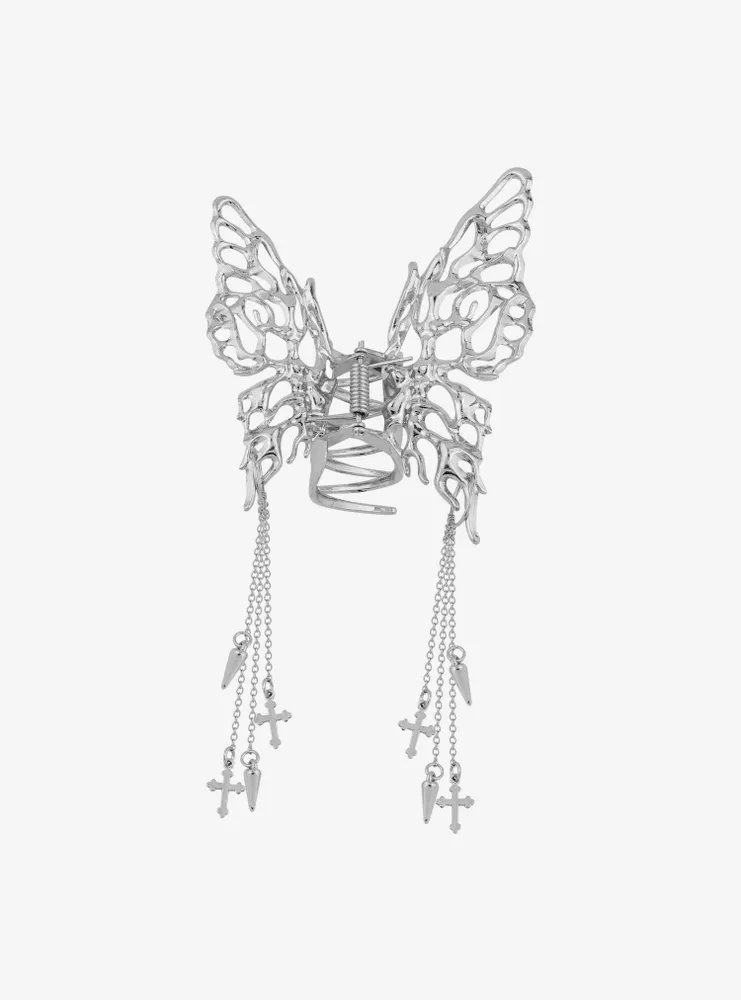 Butterfly Spike Cross Claw Hair Clip