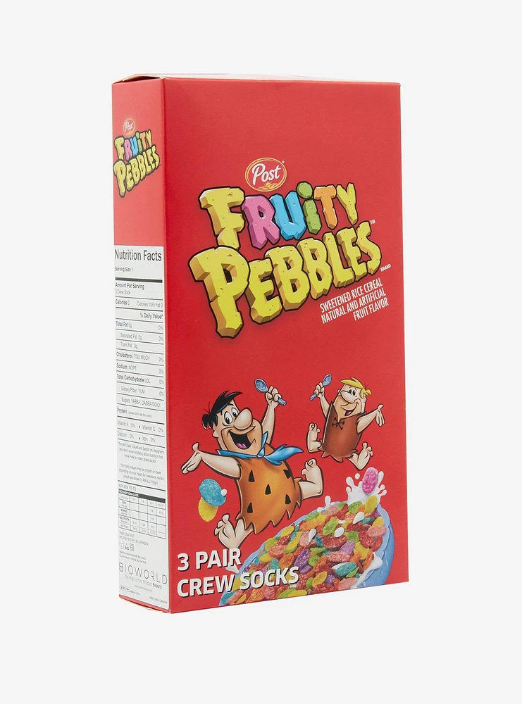 Fruity Pebbles Cereal Crew Socks 3 Pair