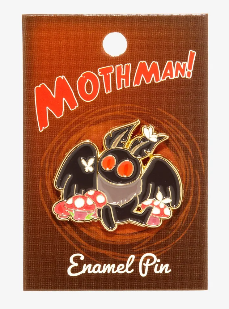 Mothman With Mushrooms Enamel Pin