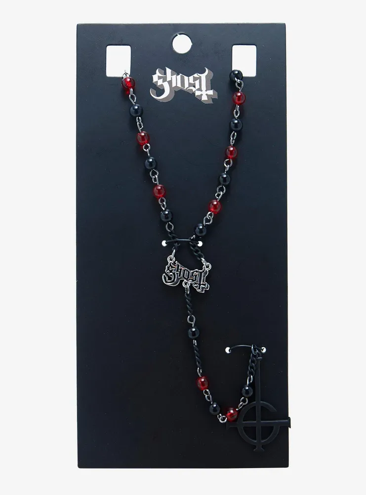 Ghost Grucifix Rosary Necklace