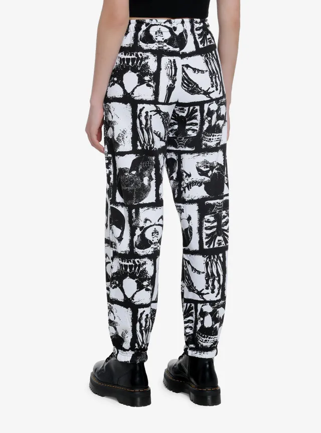 Hot Topic Social Collision Skeleton Grid Girls Sweatpants