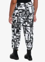 Social Collision Skeleton Grid Girls Sweatpants Plus