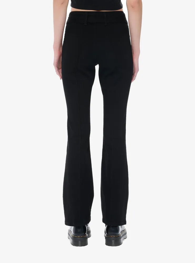 Black Grommet Belt Girls Flare Pants