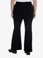 Black Grommet Belt Girls Flare Pants Plus